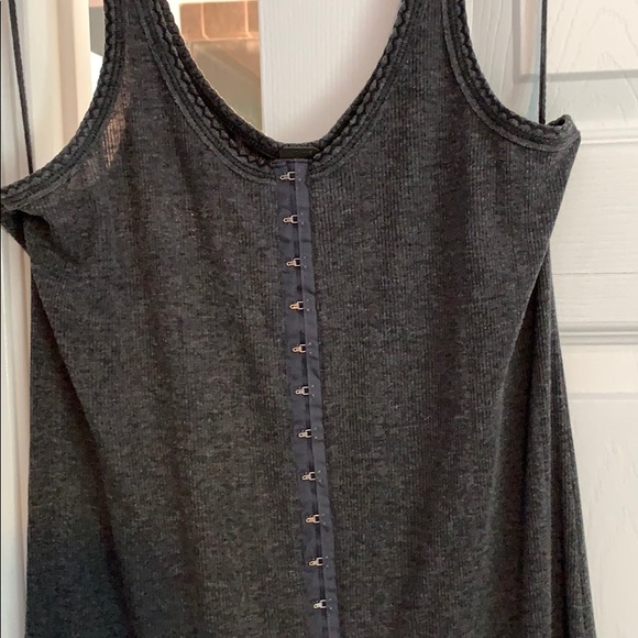Free people dark gray midi ribbed dress - Picture 2 of 4